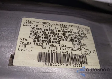 2011 Nissan Versa 1.8S из США, поврежденный, VIN 3N1BC1CPXBL493225